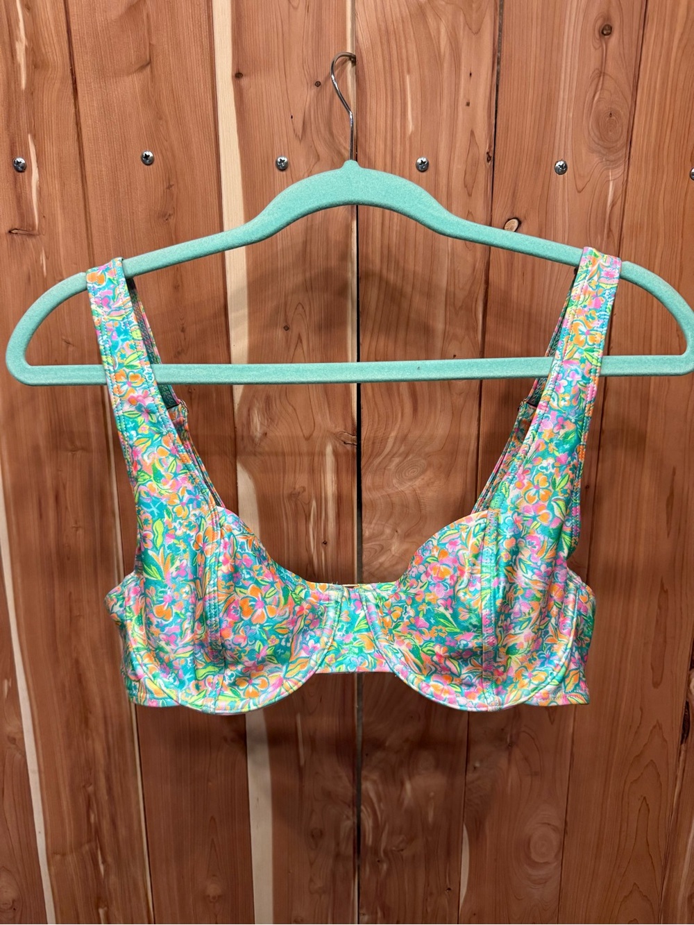 Kulani Kinis Aqua Floral Underwire Bikini Top